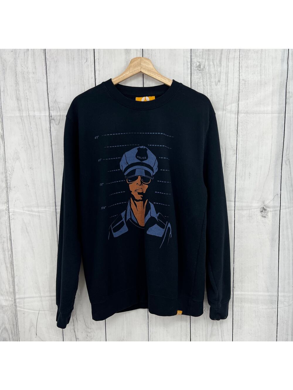 ALLRIOT Police Lineup Graphic Sweater Blue Ethical Streetwear Large
